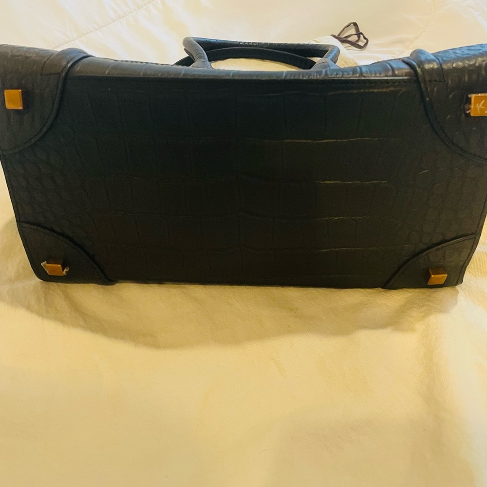 Celine Black Croc-Embossed BagCeline Crocodile Embossed Leather Bag - Picture 5 of 14